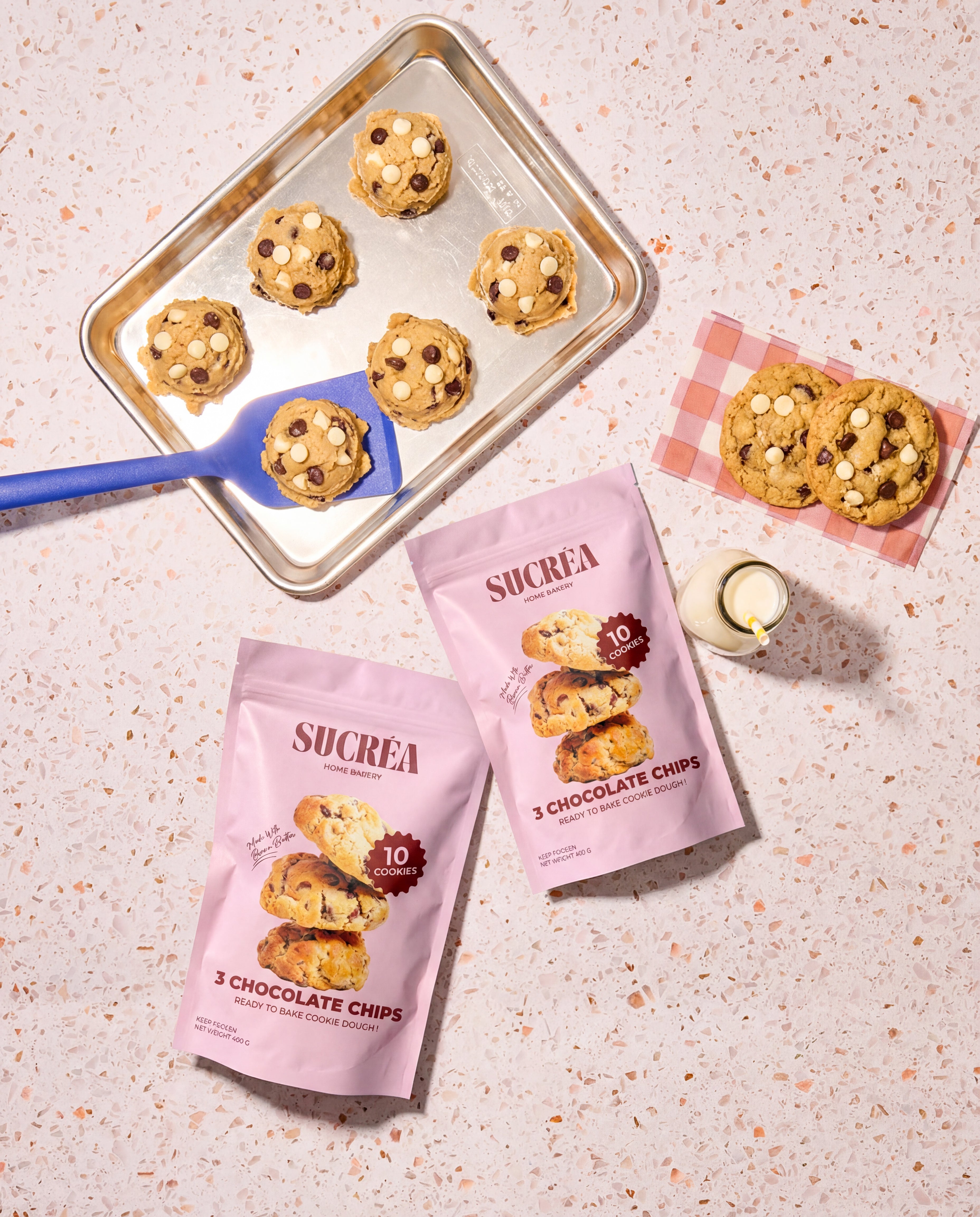 10 Frozen 3 chocolate chips cookies